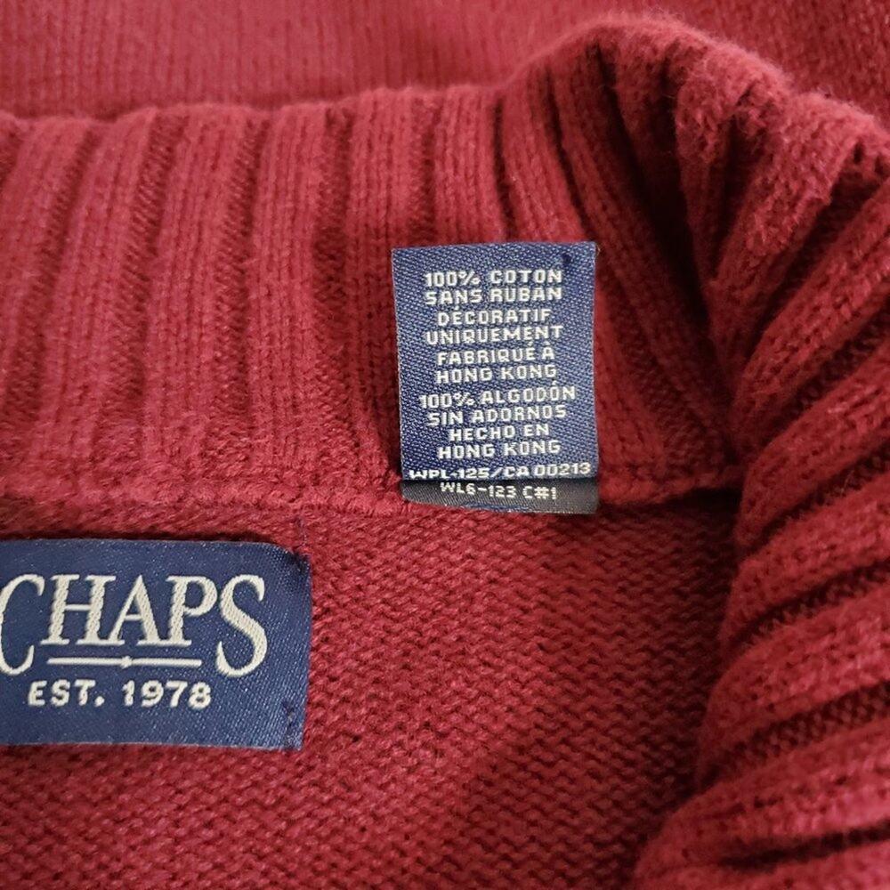Chaps Button-Mock Heavyweight Knit Sweater L - Picture 7 of 10
